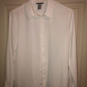 White H&M Silky Button-Down Shirt